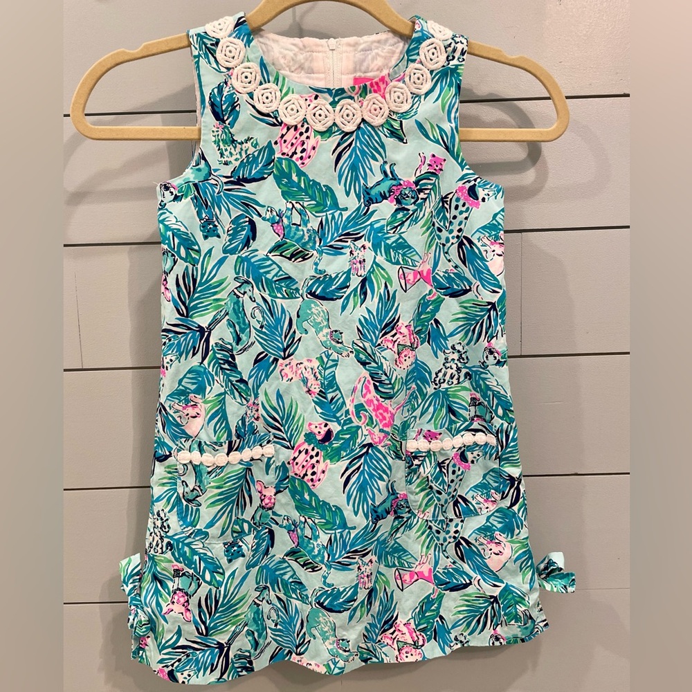 Lilly Pulitzer Girls Barking up the Palm Tree Print Shift Dress